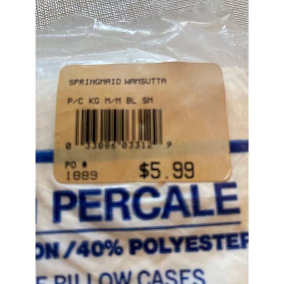 Vintage Wamsutta No-Iron Percale King Pillowcases 60% Combed Cotton 40% Polyeste - Picture 7 of 11